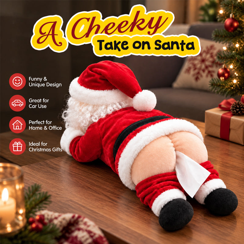 🎅 Hilarische tissueboxhoes met het achterwerk van de kerstman 🍑