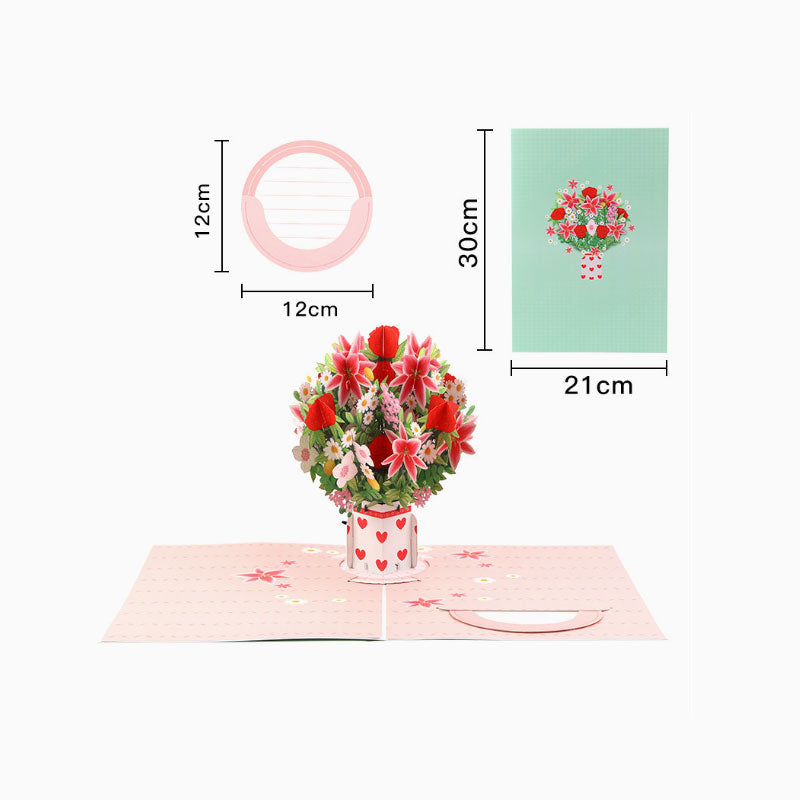 2-in-1 cadeau en decoratie voor elk moment 🌸 3D bloemenboeket pop-upkaart