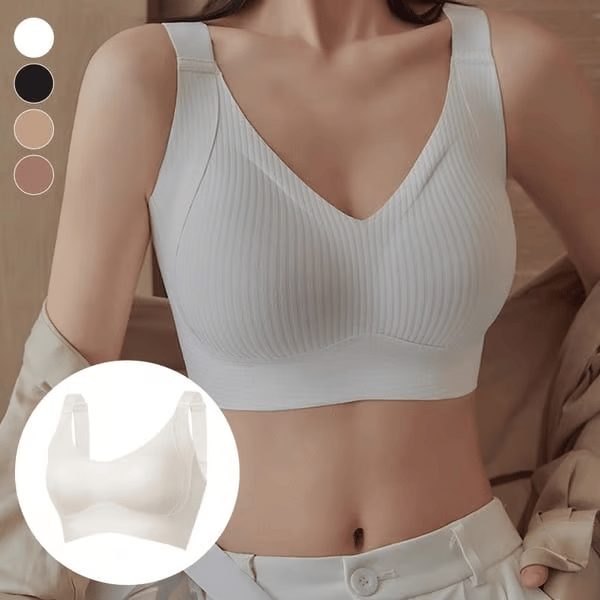 🎁Voorjaars Hot Sale 49% UIT - Geribbelde Push Up Verstelbare Draadloze BH voor Vrouwen