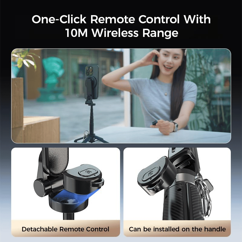 🌟🤳4-in-1 Magnetische Selfiestick met Statief en Afstandsbediening, compatibel met iPhone en Android.
