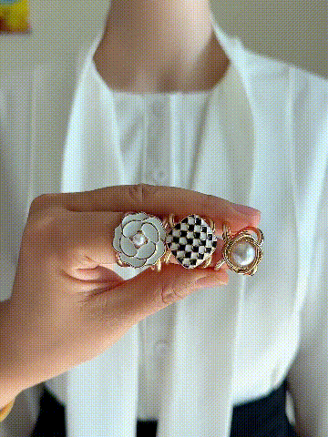 ❤️ ✨Koop 1 en krijg 1 gratis🔥Elegante dames sjaal met parel- en bloemenmotief en ringcli