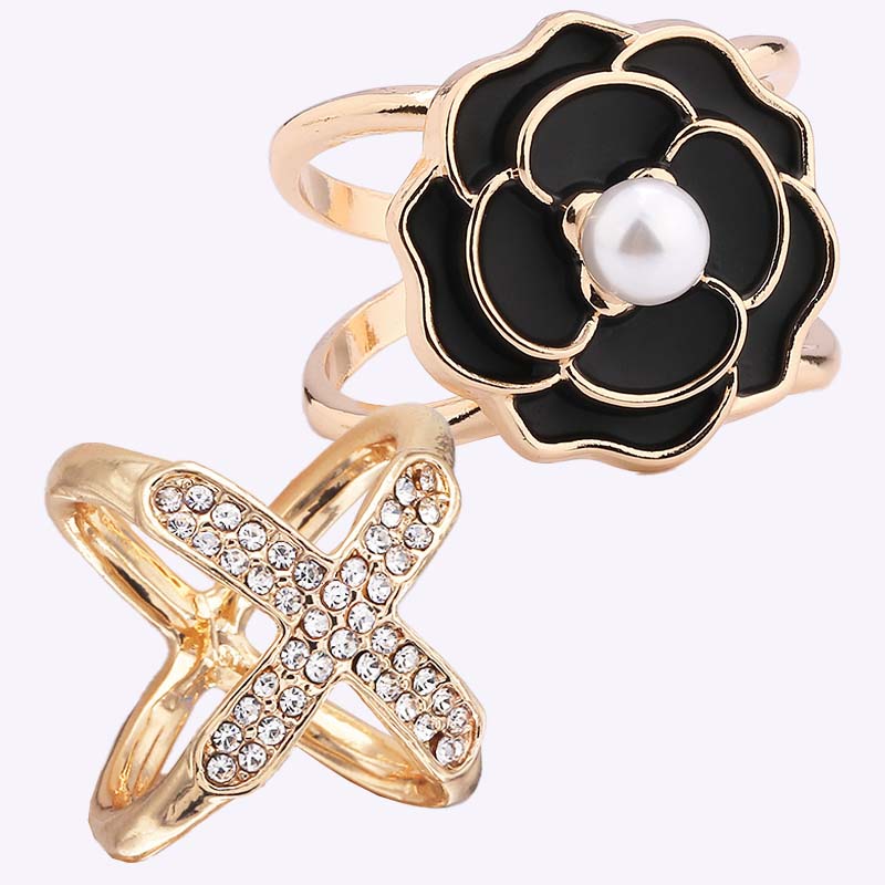 ❤️ ✨Koop 1 en krijg 1 gratis🔥Elegante dames sjaal met parel- en bloemenmotief en ringcli