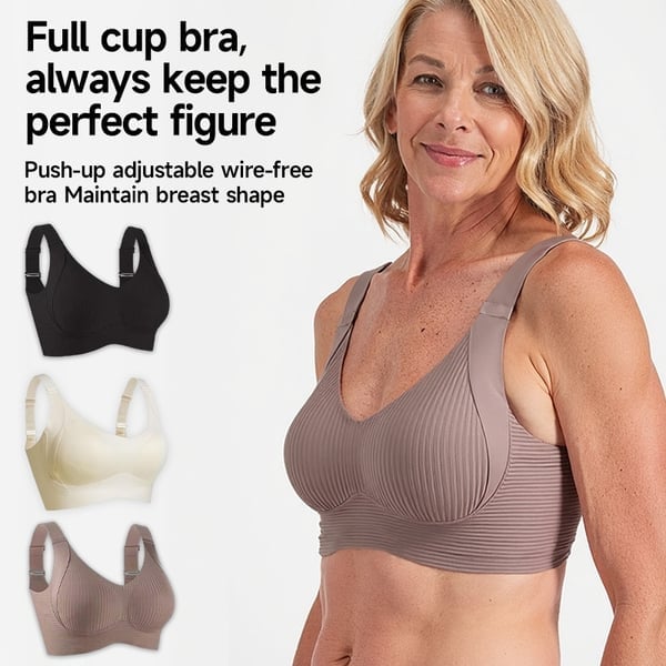 🎁Voorjaars Hot Sale 49% UIT - Geribbelde Push Up Verstelbare Draadloze BH voor Vrouwen