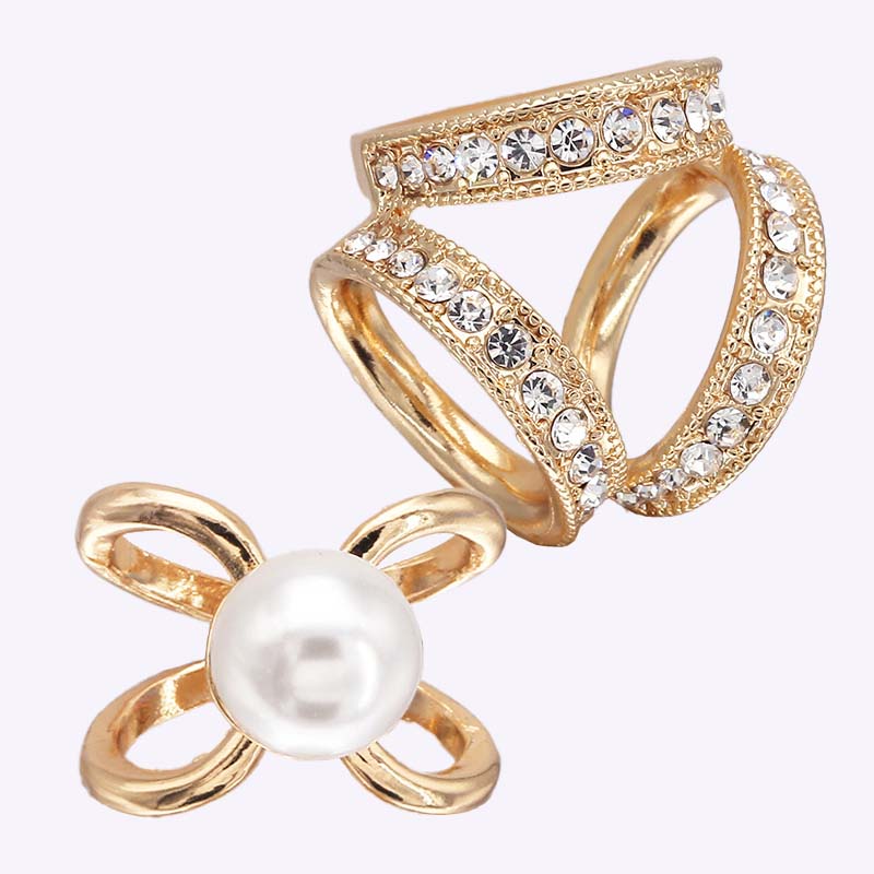 ❤️ ✨Koop 1 en krijg 1 gratis🔥Elegante dames sjaal met parel- en bloemenmotief en ringcli