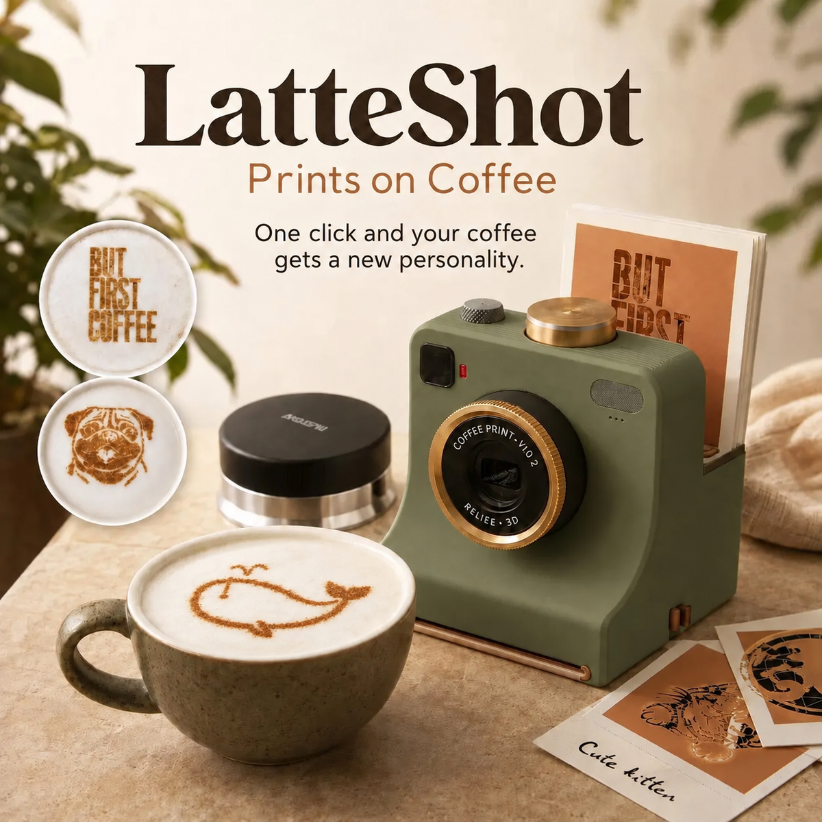 ☕ Retro latte art maker – Maak in 1 seconde prachtige koffiekunst ✨