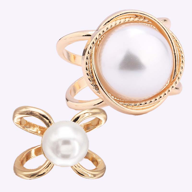 ❤️ ✨Koop 1 en krijg 1 gratis🔥Elegante dames sjaal met parel- en bloemenmotief en ringcli
