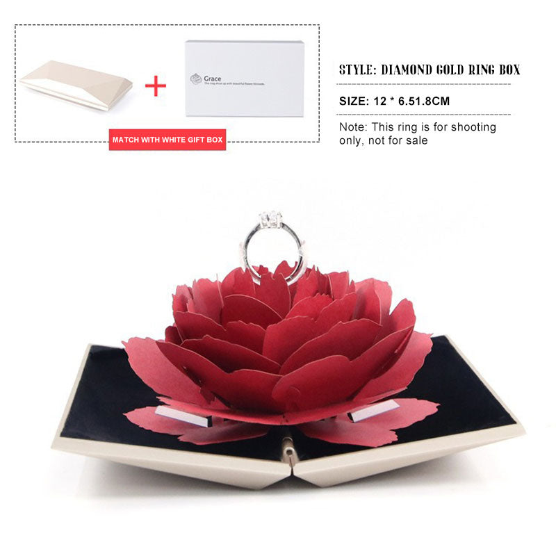 🔥 Laatste dag! 49% korting - Valentijnsdag aanbieding: Ringdoos met draaiende roos