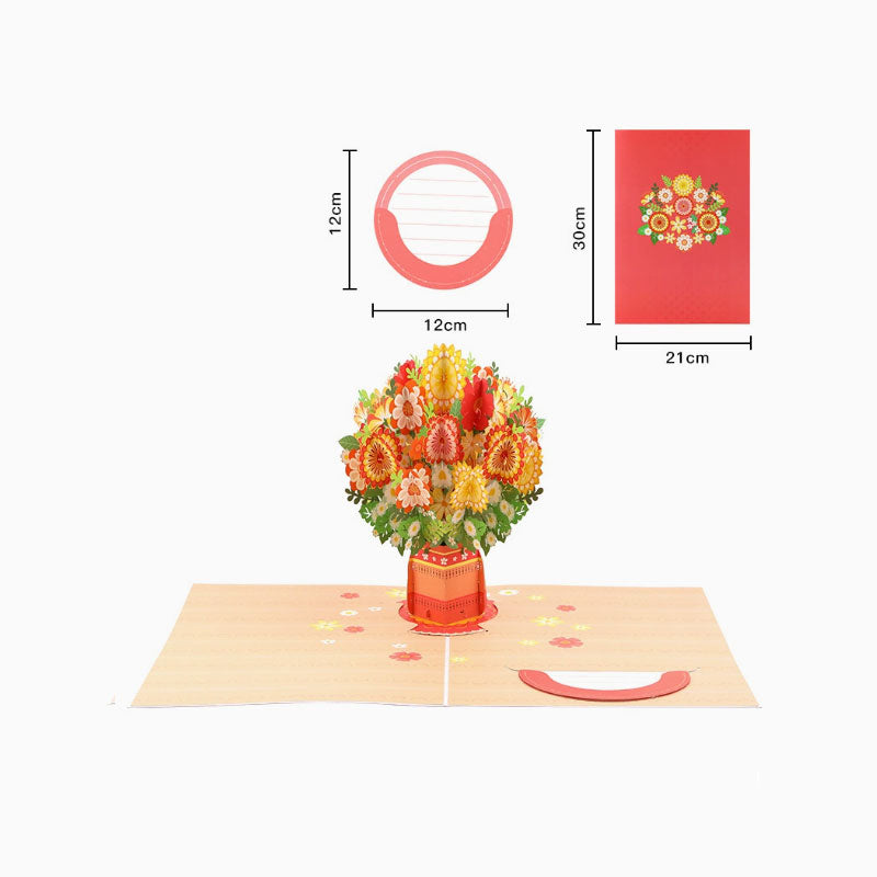 2-in-1 cadeau en decoratie voor elk moment 🌸 3D bloemenboeket pop-upkaart