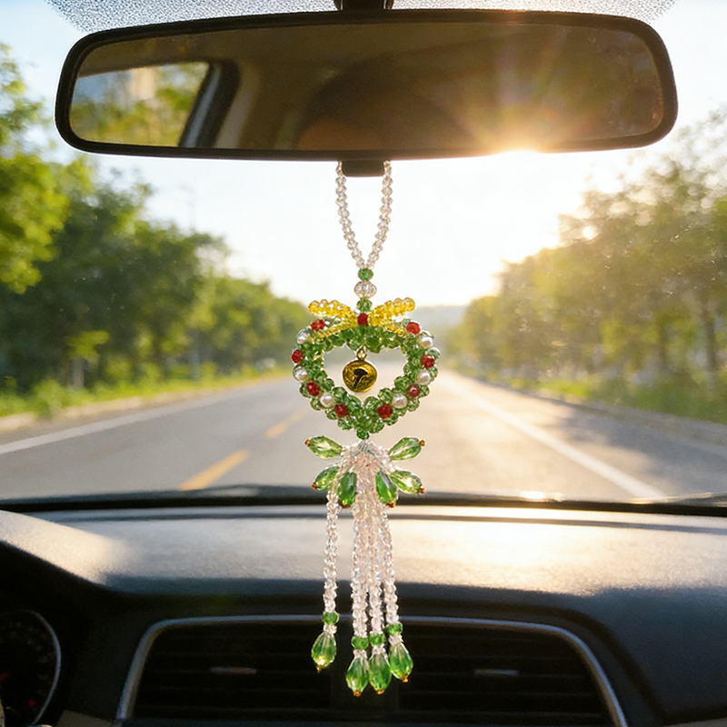 💖Veel geluk in je auto | 🌈Autohanger met kristallen kralen 🪷🛣️