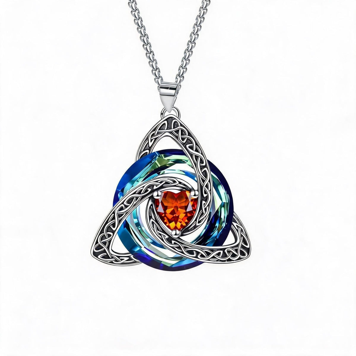 ✨ Geboortesteen Keltische Drieknoop Ketting – Betekenisvol symbool van liefde en verbondenheid ❤️