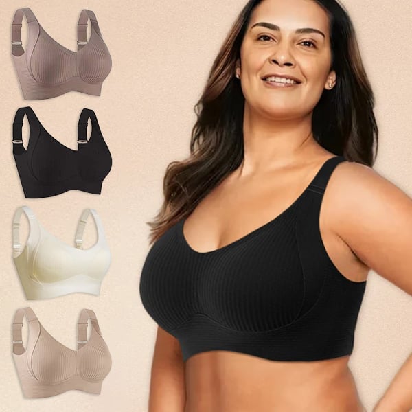 🎁Voorjaars Hot Sale 49% UIT - Geribbelde Push Up Verstelbare Draadloze BH voor Vrouwen