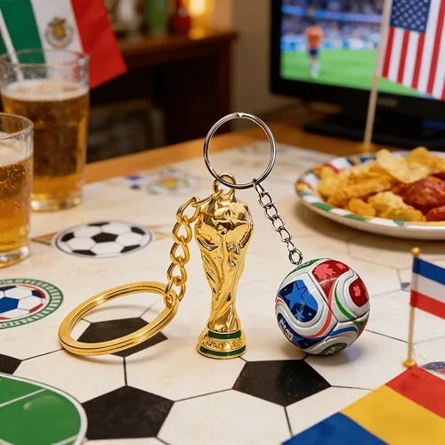 ⚽ Sleutelhanger WK 2026 VS-MEX-CAN: Draag de sportgeest overal met je mee ✨