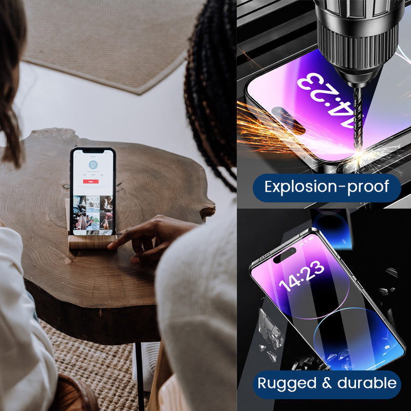 3 stuks 🛡️ Rood Glinsterend Privacy-temperglas (gehard glas) voor iPhone ✨