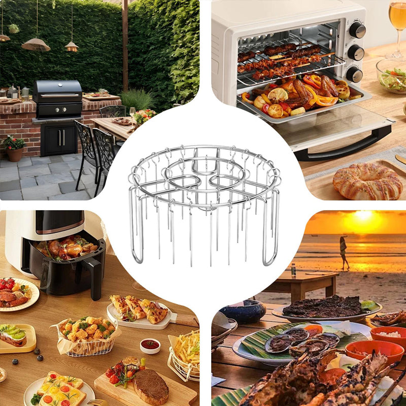 🔥 Spiesrek voor Airfryer – Verticaal kebabhouder van roestvrij staal voor airfryers, ovens en zelfgemaakte BBQ-snacks 🍢