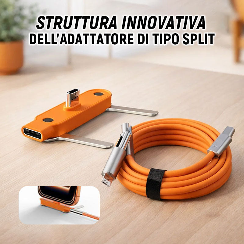 💎240W snellader met 360° draaibare telefoonstandaard – USB-C-compatibel, compact en draagbaar, multifunctioneel 🔌