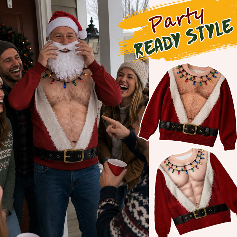 🎅😂 Het kerstshirt dat iedereen zal onthouden — grappig lange‑mouwen kerstshirt met kerstman‑print