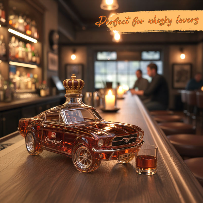 ✨ Een statement van stijl en plezier – Mustang Whiskyfles 🥃🐎