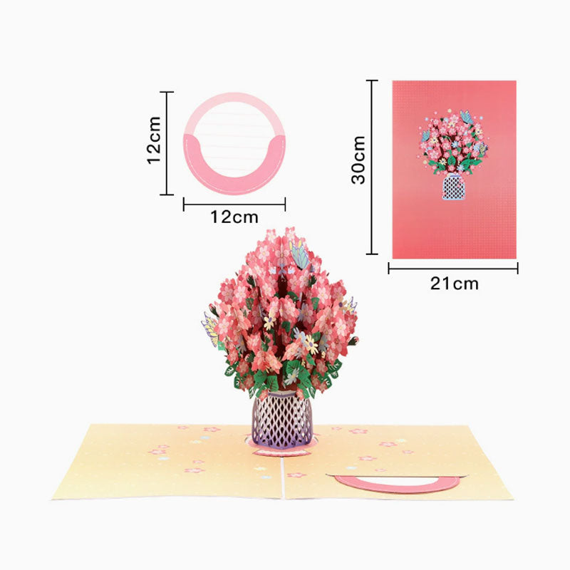 2-in-1 cadeau en decoratie voor elk moment 🌸 3D bloemenboeket pop-upkaart