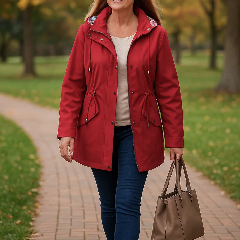 🧥Nieuwe waterdichte windjack voor dames – geruite gevoerde jas