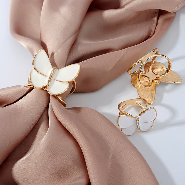 ❤️ ✨Koop 1 en krijg 1 gratis🔥Elegante dames sjaal met parel- en bloemenmotief en ringcli