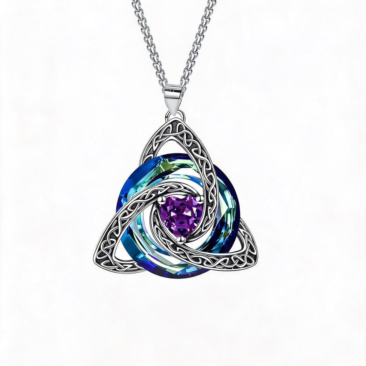 ✨ Geboortesteen Keltische Drieknoop Ketting – Betekenisvol symbool van liefde en verbondenheid ❤️