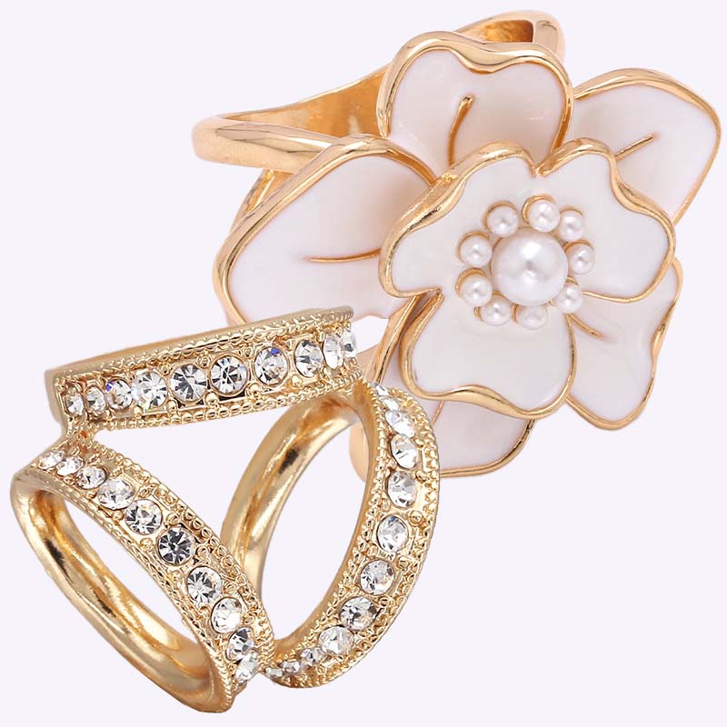 ❤️ ✨Koop 1 en krijg 1 gratis🔥Elegante dames sjaal met parel- en bloemenmotief en ringcli