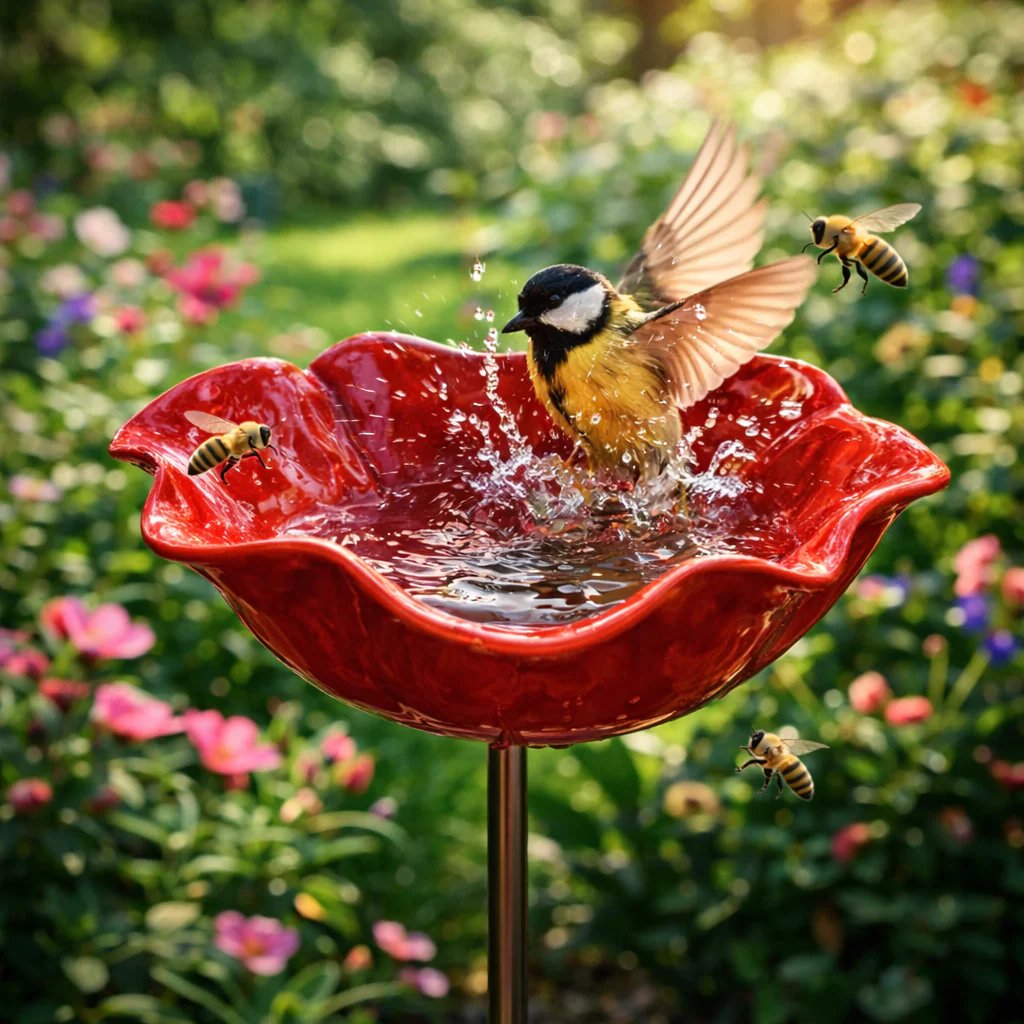 💖Handgemaakte Metalen Bloem Tuinpaal🐦