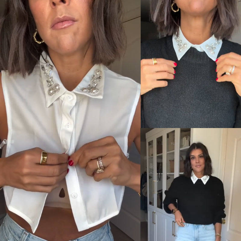 🔥 Populair product | Nephalsband met diamanten en parels