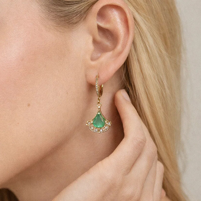 🌟 Elegante Ginkgo & Opaal Oorbellen