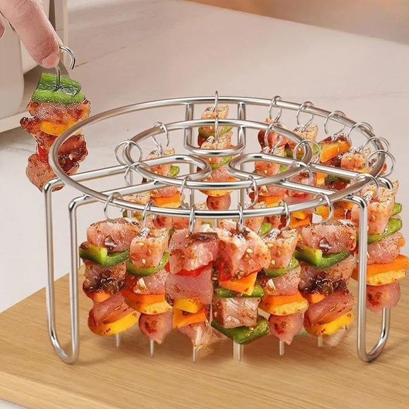 🔥 Spiesrek voor Airfryer – Verticaal kebabhouder van roestvrij staal voor airfryers, ovens en zelfgemaakte BBQ-snacks 🍢