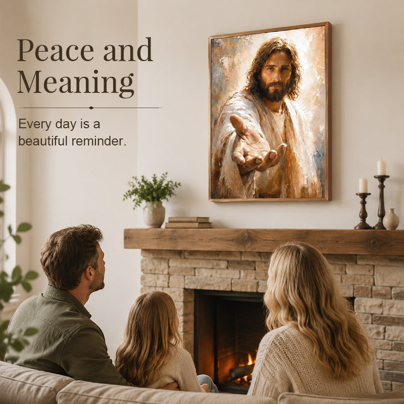 🙏🕯️ Walk With Me — Wandkunst van Jezus voor het gelovige hart
