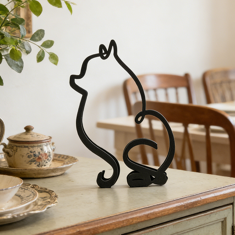 🔥Creatieve huisdierbeeldjes 2026✨ Minimalistische hondendecoratie met ijzeren lijnen