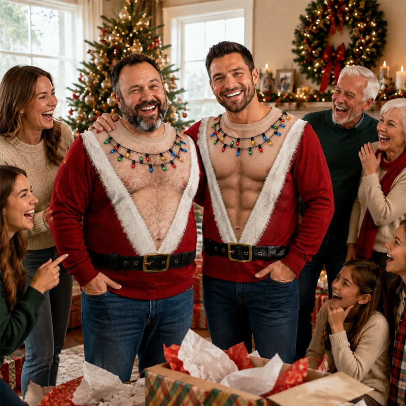 🎅😂 Het kerstshirt dat iedereen zal onthouden — grappig lange‑mouwen kerstshirt met kerstman‑print