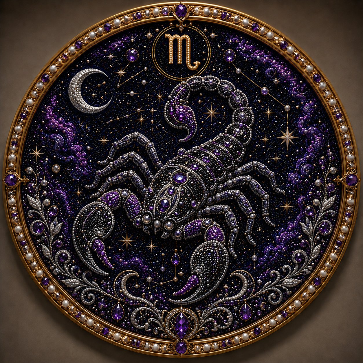 🌙 Magie Aan Je Muur! Luxe 3D Zodiak Parel Kunst Voor Een Sfeervol Huis 🔮