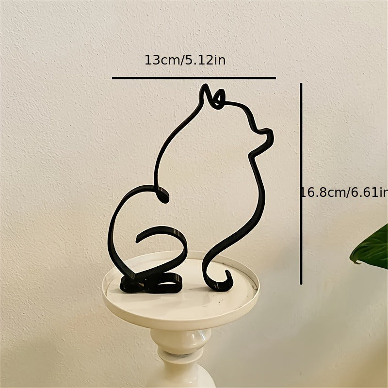 🔥Creatieve huisdierbeeldjes 2026✨ Minimalistische hondendecoratie met ijzeren lijnen