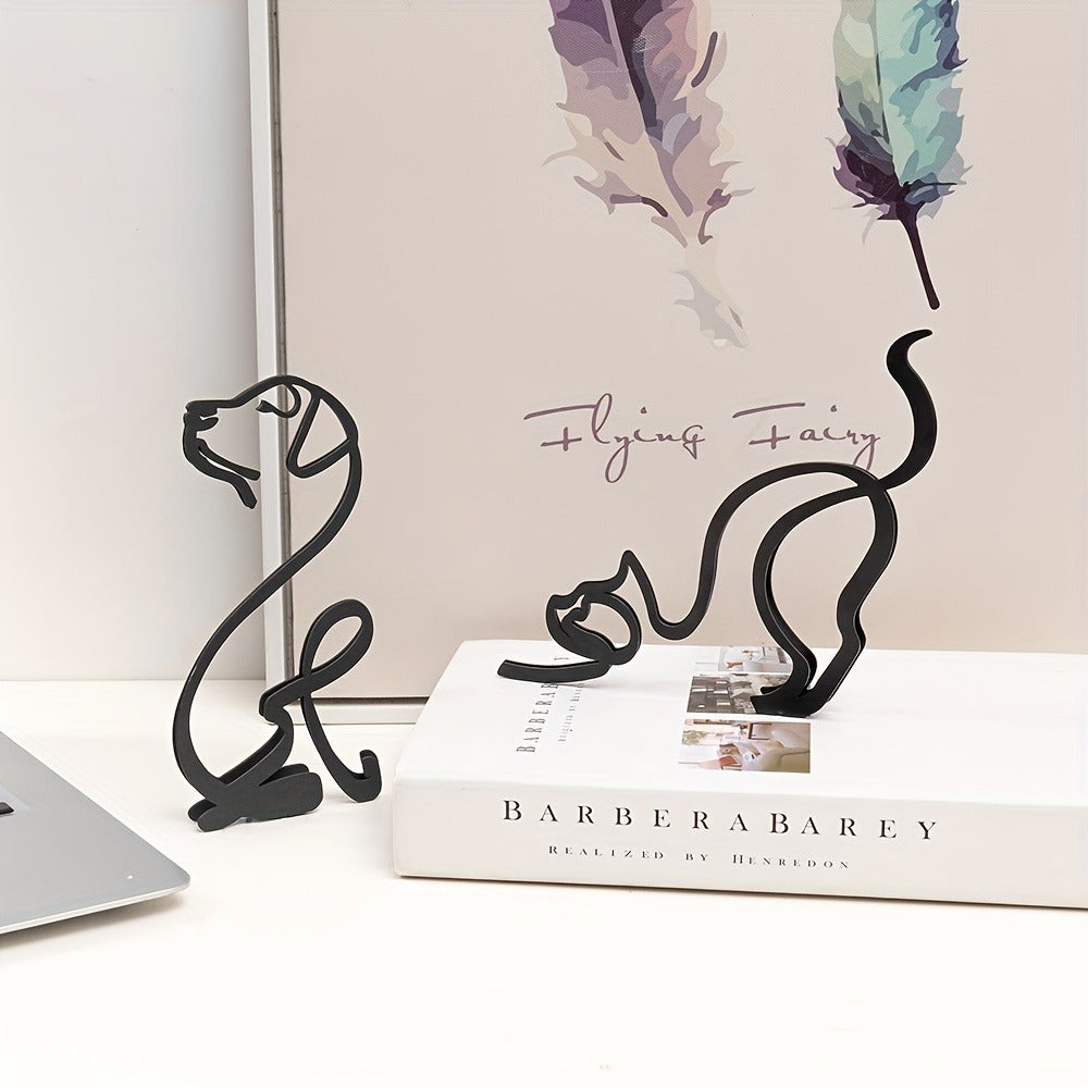 🔥Creatieve huisdierbeeldjes 2026✨ Minimalistische hondendecoratie met ijzeren lijnen