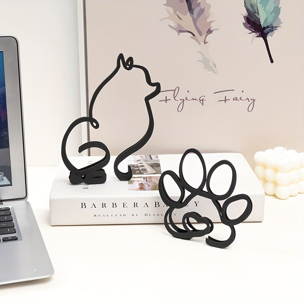 🔥Creatieve huisdierbeeldjes 2026✨ Minimalistische hondendecoratie met ijzeren lijnen