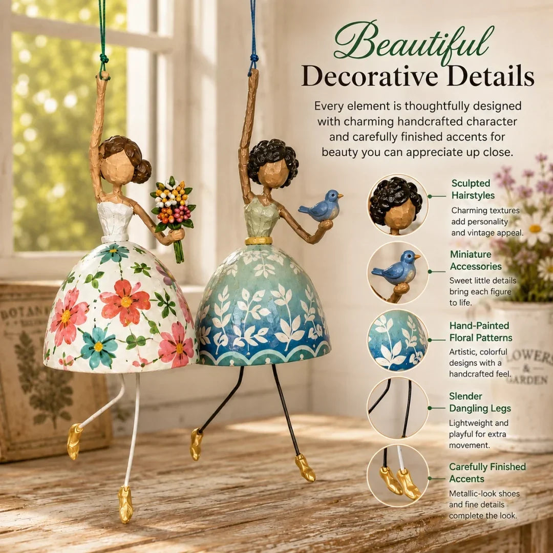 💃🌸 Laat jouw ruimte dansen — Speelse hangornament van een dansende dame