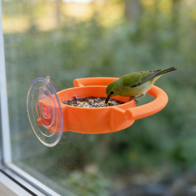 🌷 Maak van je raam een vogelparadijs! ——🐦 Vogelvoederhuisje met zuignap