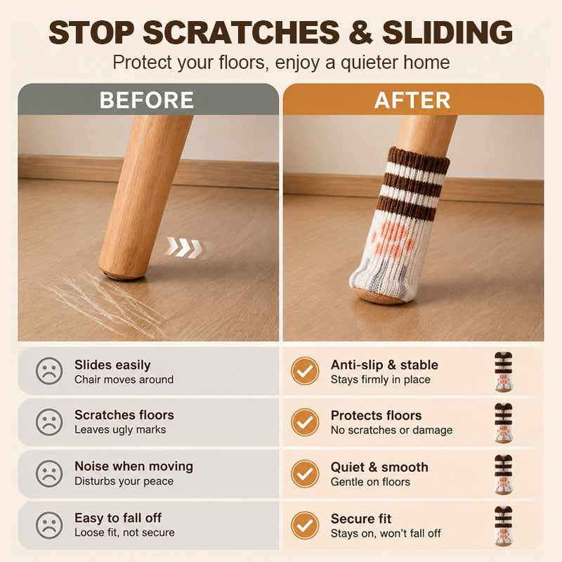 🐾🔇 Stillere vloeren, schattigere stoelen — Kattenpoot‑potenbeschermers