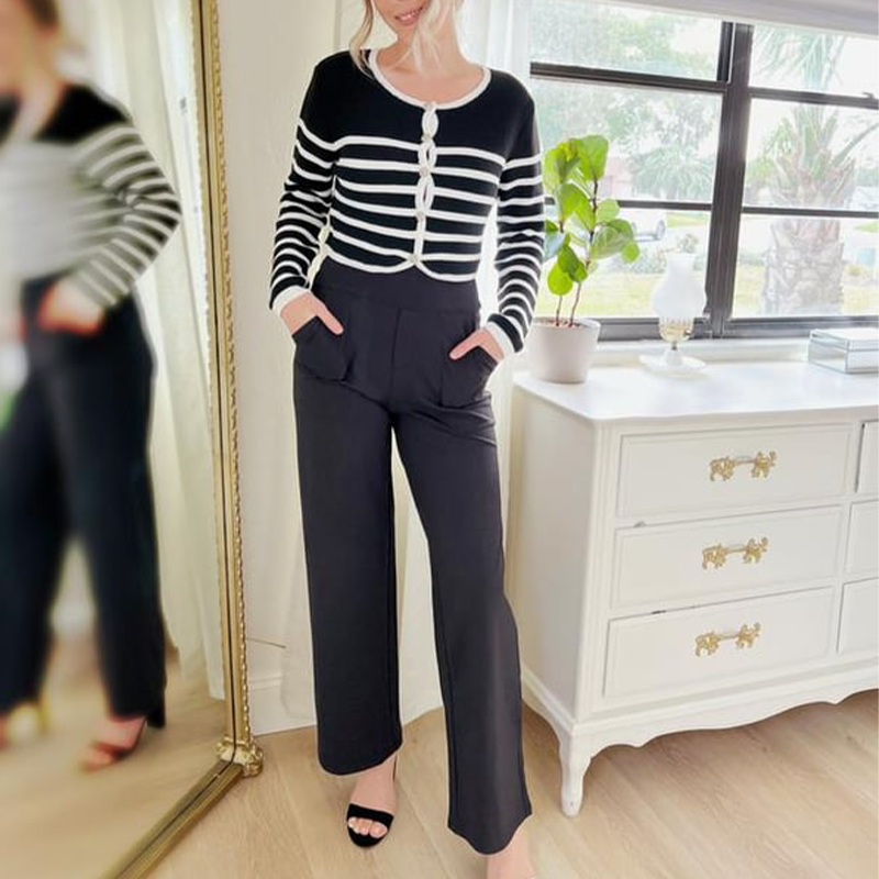 🔥Losse, hooggetailleerde businessbroek met een informele tailleband