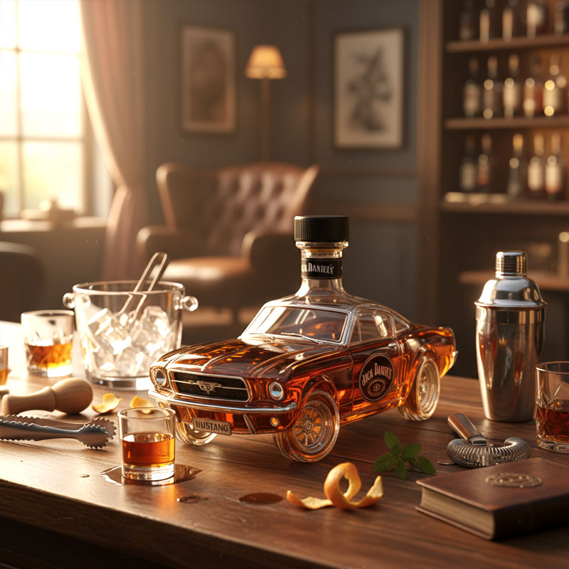 ✨ Een statement van stijl en plezier – Mustang Whiskyfles 🥃🐎