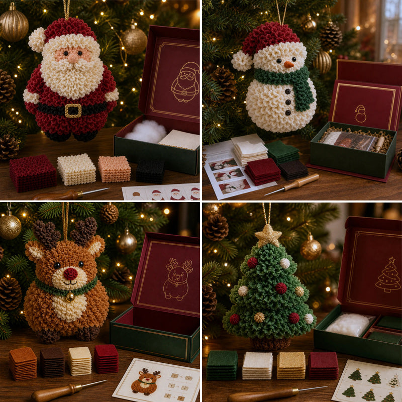 🎄🧵 Eén prikje tegelijk — 3D‑stof‑prikker kerstornament DIY‑pakket
