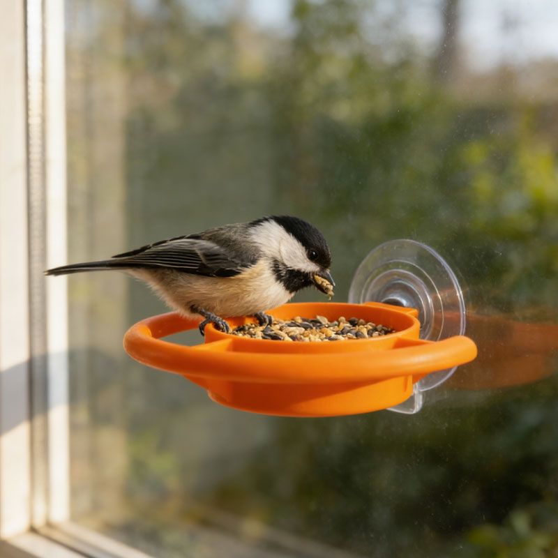 🌷 Maak van je raam een vogelparadijs! ——🐦 Vogelvoederhuisje met zuignap