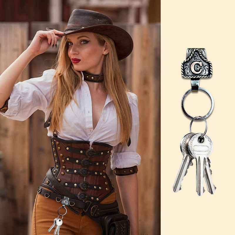 🔥De beste uitverkoop van deze week🌵Western Initial-sleutelcli