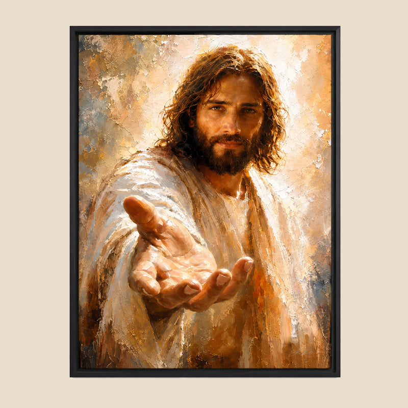 🙏🕯️ Walk With Me — Wandkunst van Jezus voor het gelovige hart