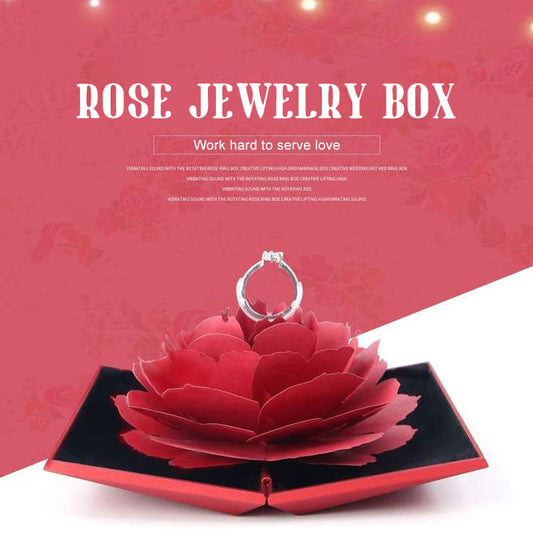 🔥 Laatste dag! 49% korting - Valentijnsdag aanbieding: Ringdoos met draaiende roos