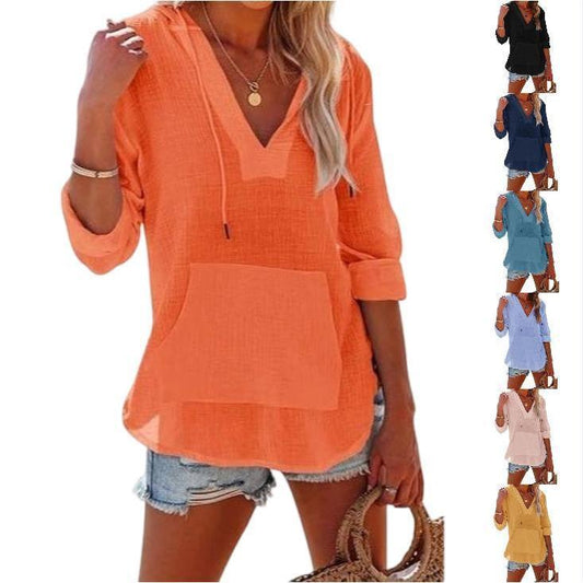 🏖️ Tijdelijke korting 50% | Oversized strandoverhemd voor dames, V-hals met zakken