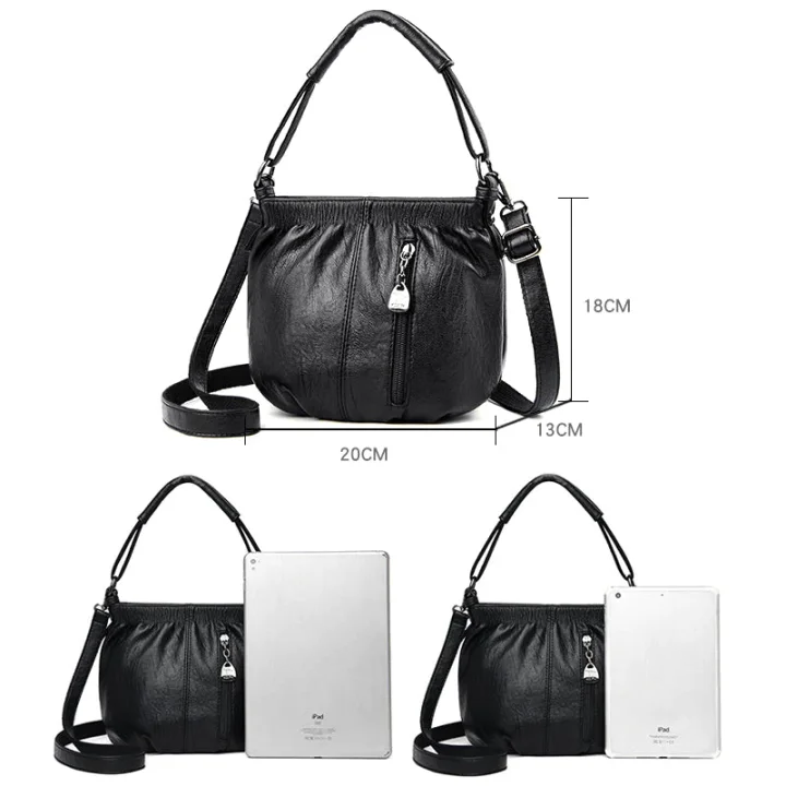 ⏳Tijdelijke aanbieding⏰ Geplooide leren bucket bag – Zacht materiaal, verstelbare schouderband en chique casual stijl ✨