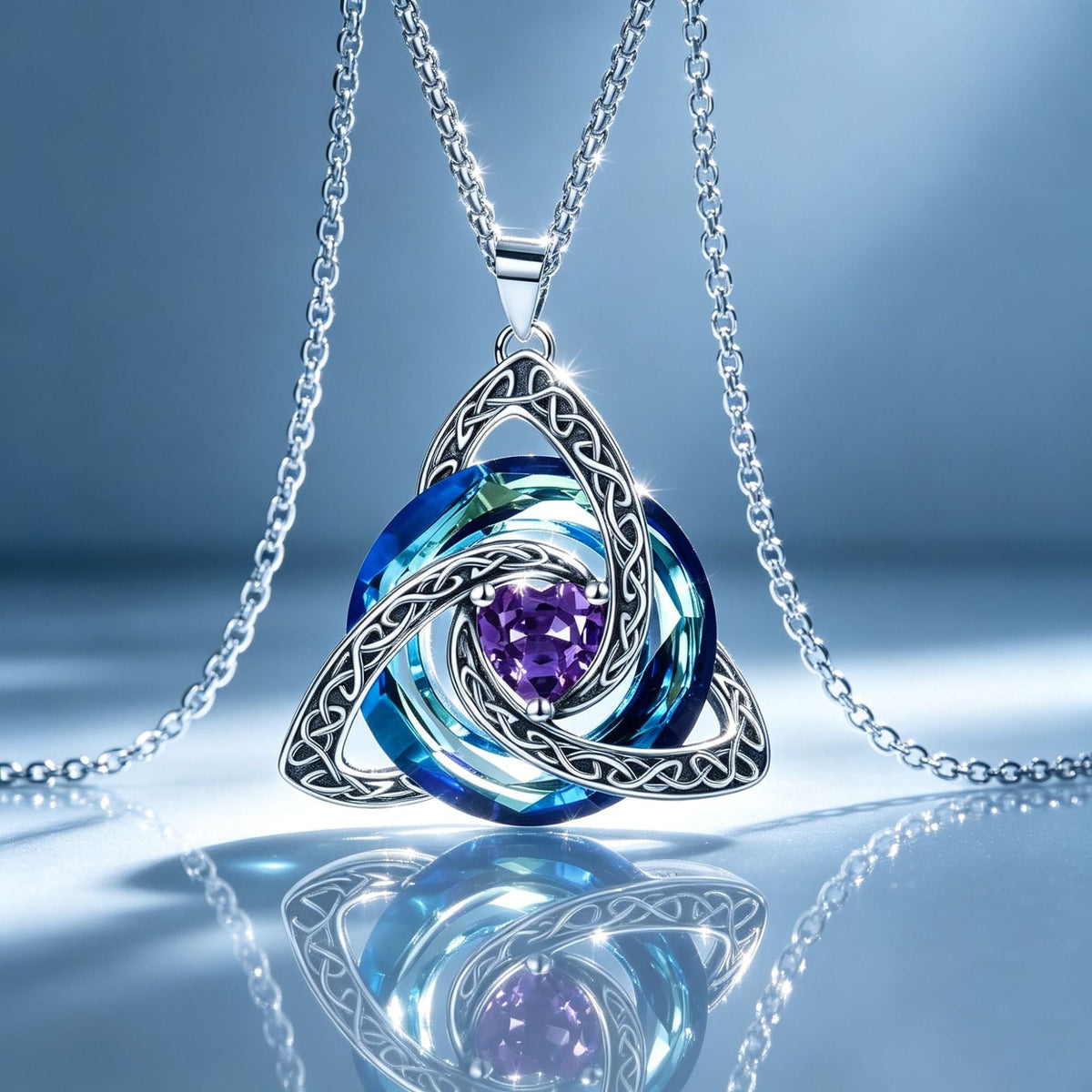 ✨ Geboortesteen Keltische Drieknoop Ketting – Betekenisvol symbool van liefde en verbondenheid ❤️